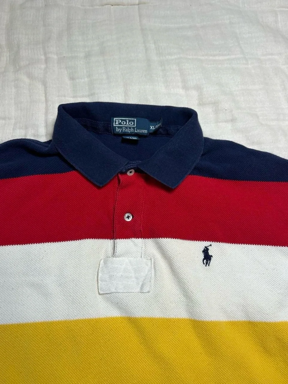 Polo Ralph Lauren Men’s XL Colorblock Striped Rugby Polo